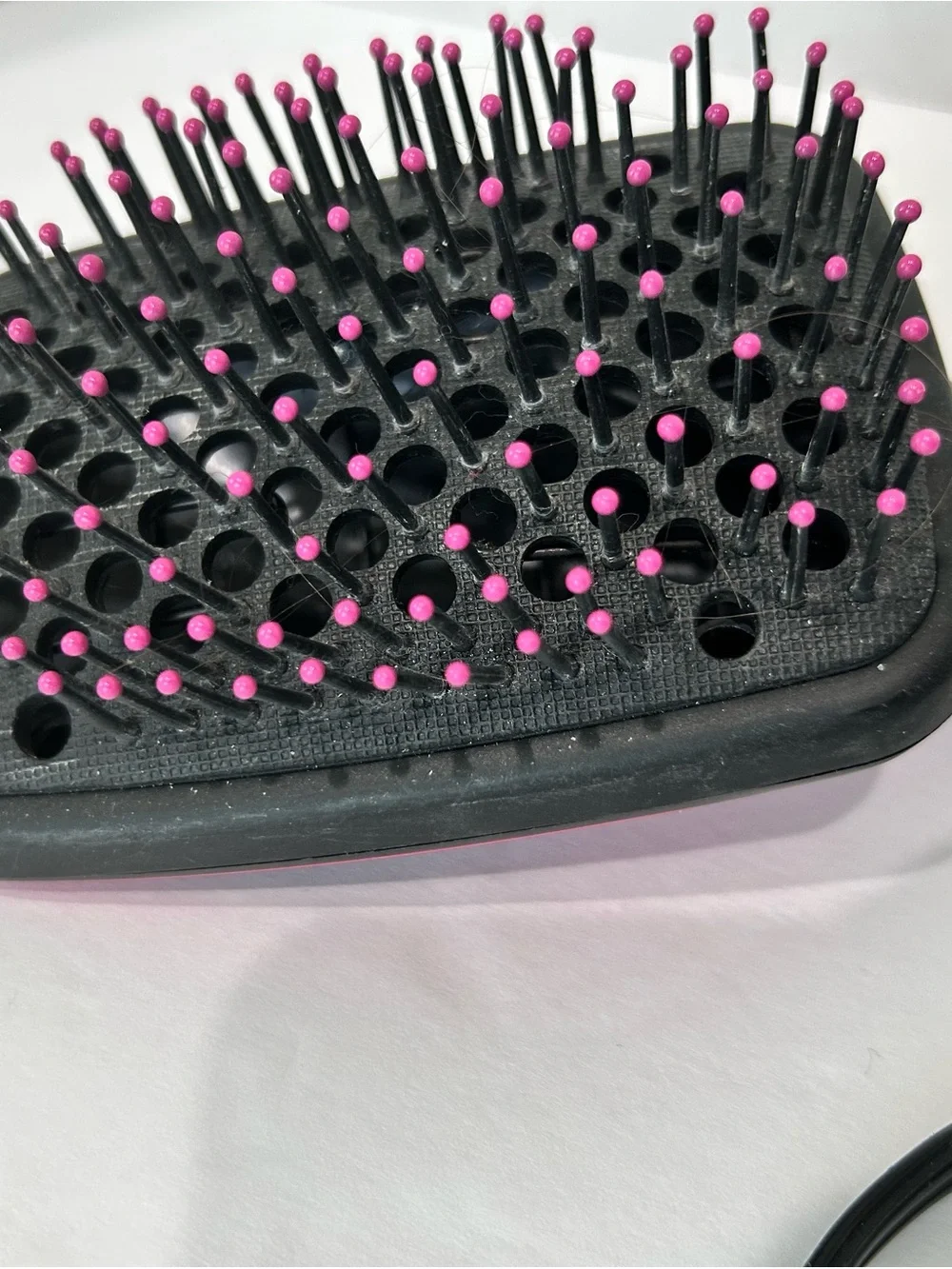 Revlon Black Paddle Hot Air Brush with Pink-Tip Bristles